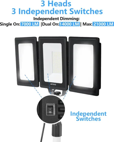 Vista 4 de UFOND 21000LM LED Work Light with Stand, Foldable Worklight 3 Brightness