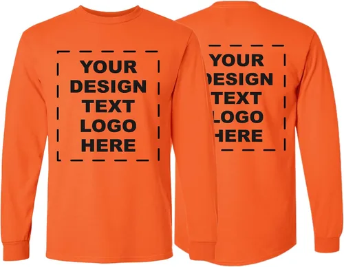 Vista 4 de Camiseta personalizada de manga larga para hombres y mujeres, añade tu propio diseño, logotipo, texto, foto, camiseta de manga larga personalizada