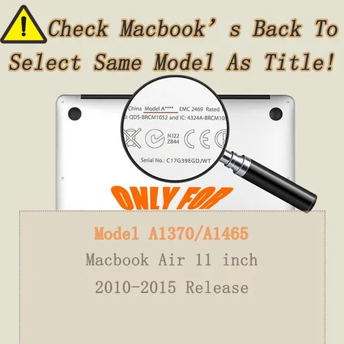 Vista 3 de Funda protectora para MacBook Air de 11 pulgadas 2015 2014 2013 2012 2011 2010 A1465 A1370, diseño de patrón de plástico, funda para laptop