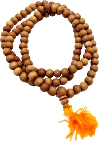 Vista 2 de Healing Lama - Collar con 108 cuentas de madera de sándalo tibetano para meditación de Japa Mala 0315in