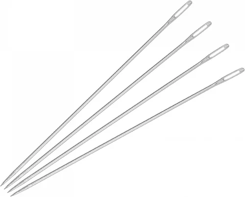 Vista 7 de uxcell Agujas de coser rectas largas bordadas agujas de rebordear acero inoxidable 1.89 pulgadas 40pcs