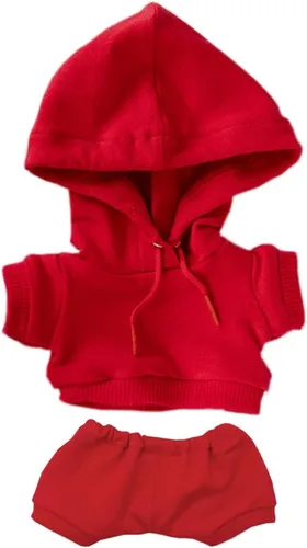 Vista 7 de niannyyhouse Ropa deportiva de felpa de 7.9 in, ropa deportiva elástica y sólida, con capucha, pantalones, juguete de peluche suave, accesorios