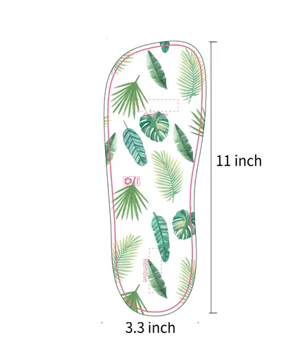 Vista 2 de 60 pares (120 pies) desechables de almohadillas para aerógrafo sin sol, patrón de hoja de palma de diseño de moda