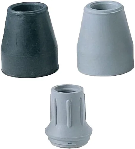 Vista 2 de Sammons Preston 21422 Puntas de caña para muletas, 1 pulgada de diámetro, gris, paquete de 4