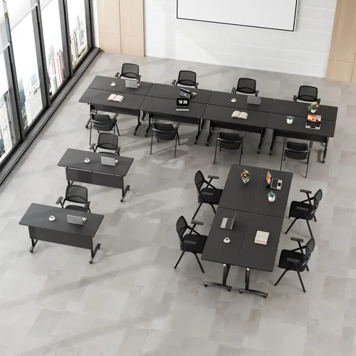 Vista 2 de Mesa de conferencias plegable, mesa de sala de conferencias con ruedas, mesa de conferencias plegable modular, mesas de reuniones de entrenamiento