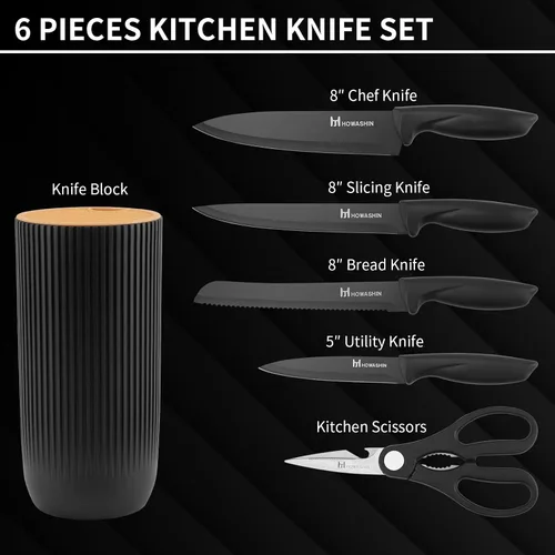 Vista 23 de Cuchillo de chef de 6 pulgadas, cuchillos de cocina, deshuesado de acero inoxidable alemán de alto carbono, cuchillo profesional para carne, aves