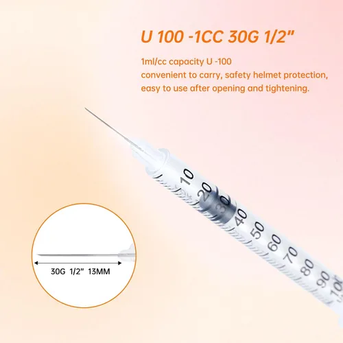 Vista 3 de Jeringas desechables de 1ml/cc 30G de 1/2 pulgada con aguja, cada una envuelta individualmente. Paquete de 30 (1cc-30G 1/2"-30 PACK)