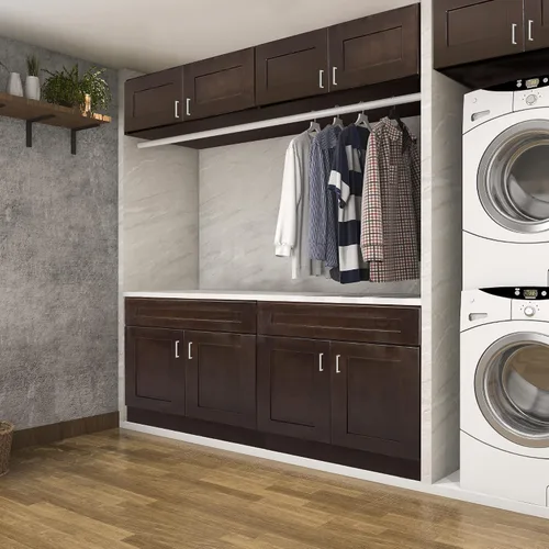 Vista 9 de Design House Brookings - Gabinete de pared para cocina Shaker, no ensamblado, W1524, 15" de ancho x 12" de profundidad x 24" de altura, pintado
