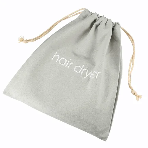 Vista 5 de Bolsas para secador de pelo con cordón, bolsa para viaje, para guardar las cosas del baño (negra)