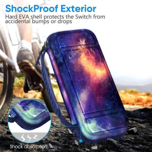 Vista 5 de Fintie - Estuche de transporte para Nintendo Switch OLED Modelo 2021Switch 2017, resistente a los golpes Funda protectora de carcasa dura