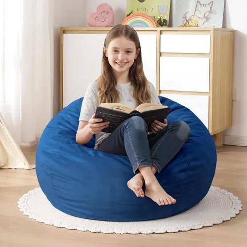 Vista 63 de Sillón puff de 3 pies Sillón estilo puff grande de 3 pulgadas con relleno de espuma viscoelástica, sofá suave con funda de terciopelo holandés