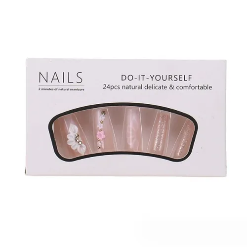 Vista 67 de Uñas postizas francesas a presión, uñas postizas largas de acrílico con forma de ataúd de cobertura completa, uñas postizas de bailarina