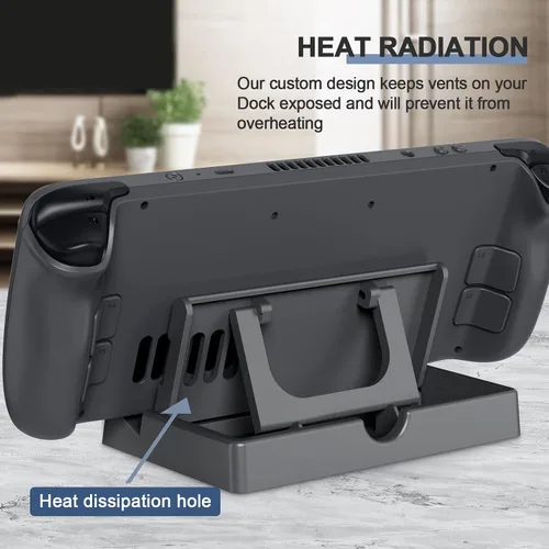 Vista 2 de KANG YU Base de soporte plegable para cubierta de vapor, base de soporte antideslizante plegable compatible con Valve Steam Deck, Nintendo Switch