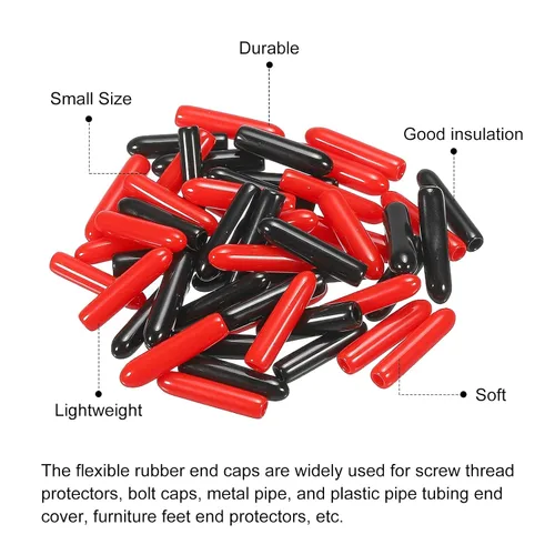 Vista 4 de MECCANIXITY 50 unids tapas de goma Surtido de 0.079 in PVC vinilo tornillo rosca protector para tornillo tornillo negro rojo