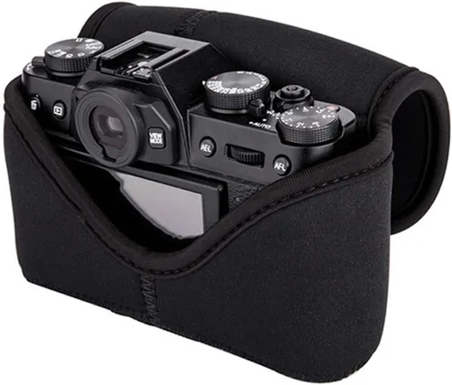 Vista 6 de JJC Funda de neopreno ultra ligera en negro para cámara, compatible con X-E4 X-T30 II X-T30 X-T20 X-T10 + lentes prime cortas, 18mm F1.4/ 27mm F2.8