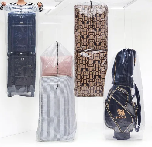 Vista 6 de Bolsas de plástico grandes multiusos con cordón para guardar la bolsa de golf, colchón de picnic bueno para organizar el hogar, juego reutilizable