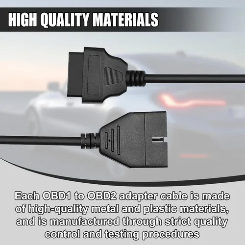 Vista 5 de Adaptador OBD1 a OBD2, lector de código de cable automático, herramienta de extensión de diagnóstico, OBD1 de 12 pines a OBD2 16 pines, cable