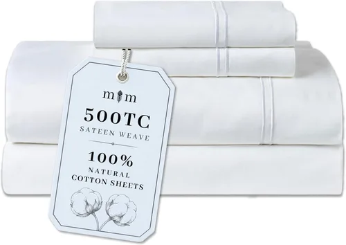 Vista 15 de Twin Sheet Set, 500 TC Single-Ply Cotton Sateen, 3-Piece, Blush