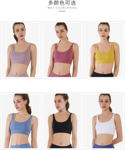 Vista 5 de Sujetador deportivo para correr, sin costuras, acolchado, con tirantes, para mujer, brasier de yoga, entrenamiento, copas extraíbles