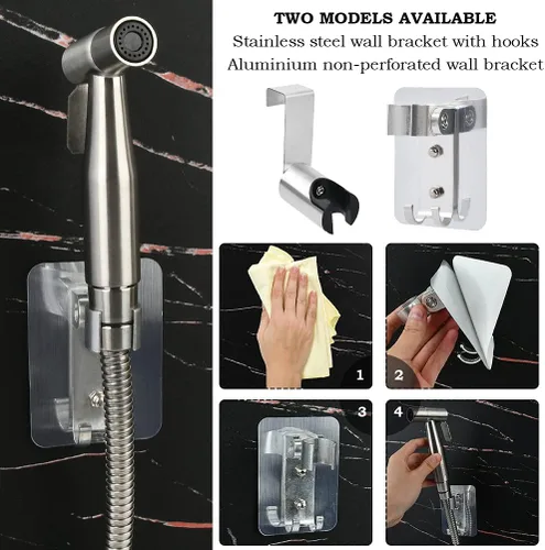 Vista 5 de BUYGOO Pulverizador de bidé de mano para inodoro, control de presión de agua ajustable con manguera de bidé para lavado femenino, rociador de tela