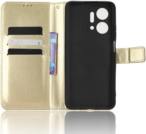Vista 4 de Funda para Honor X7a Funda de cuero, funda de cuero con tapa para Honor X7a RKY-LX2 Case Gold