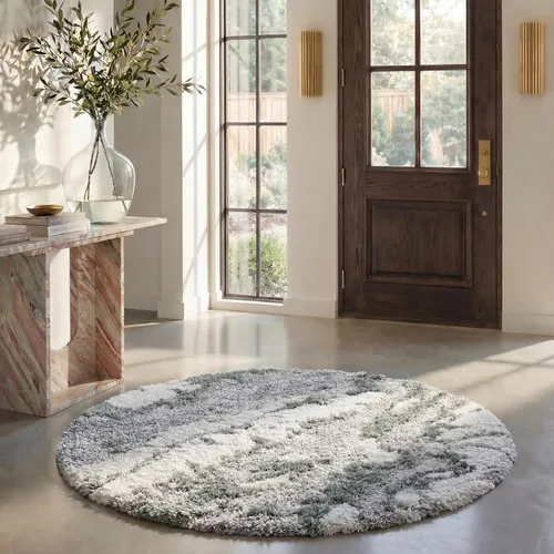 Vista 29 de SAFAVIEH Horizon Shag Collection - Alfombra decorativa, 2 x 3 pies, gris y azul, no desprende pelusa y de fácil cuidado, 2 pulgadas de grosor, ideal