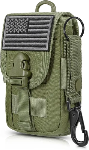 Vista 11 de SOWHUP Bolsa Táctica Molle Pequeña con Funda para Celular, Organizador de Gadgets EDC para Cintura