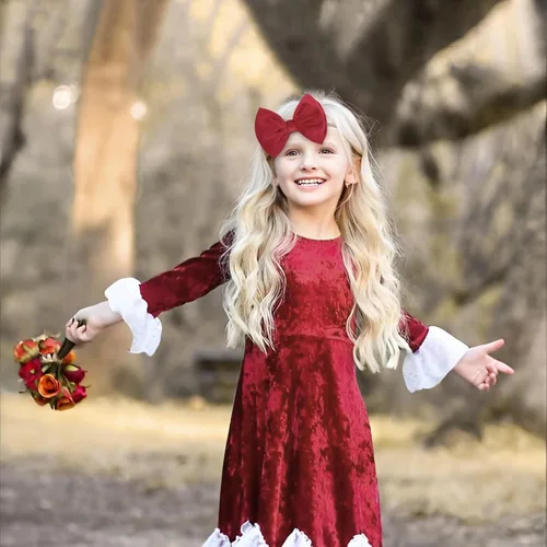 Vista 3 de YanJie Lazos de terciopelo para bebé niña, diademas de nailon suaves para recién nacidos, diademas hechas a mano para bebé, accesorios