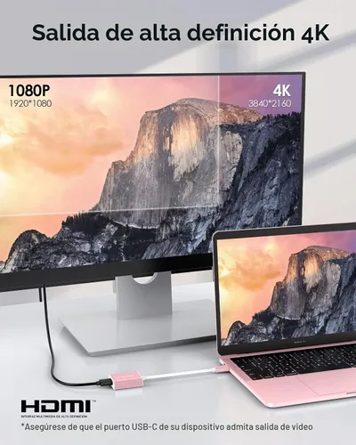 Vista 2 de LENTION Adaptador USB C a HDMI compatible con iPhone 17/18 a HDMI adaptador para TV, Thunderbolt 3/4 a HDMI para MacBook Pro, iMac/Air, iPad