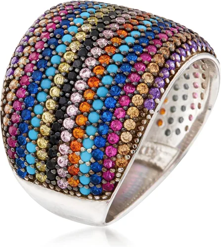 Vista 3 de Ross-Simons Multicolored CZ Ring in Sterling Silver