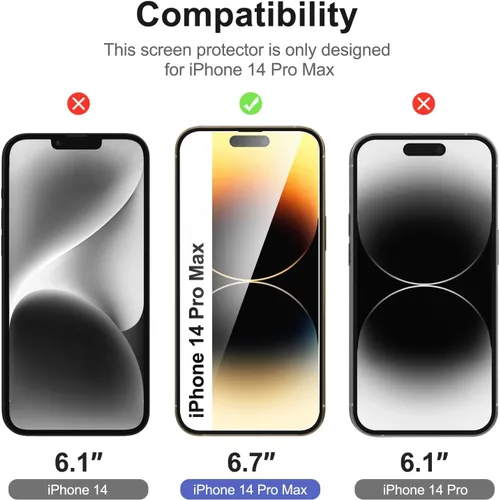 Vista 154 de NEW'C Paquete de 3 protectores de pantalla de privacidad para iPhone Air/iPhone 17 Air (6.5 pulgadas), película de vidrio templado antiespía