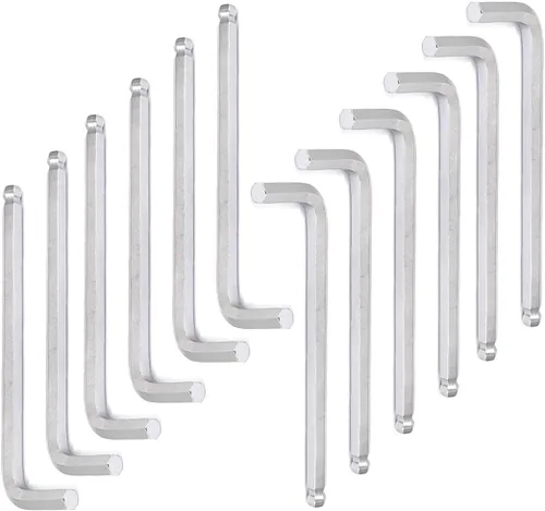 Vista 19 de Llave hexagonal de 1/16" Llave Allen de extremo de bola en forma de L -10 piezas