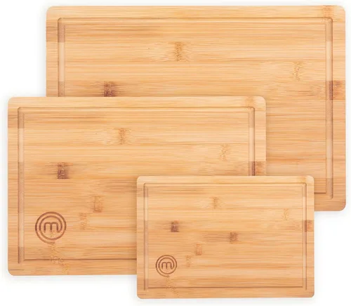 Vista 5 de MasterChef Paquete de licuadora de inmersión + tablas de cortar Emulsionante manual de acero inoxidable con accesorios + tabla de cortar de bambú