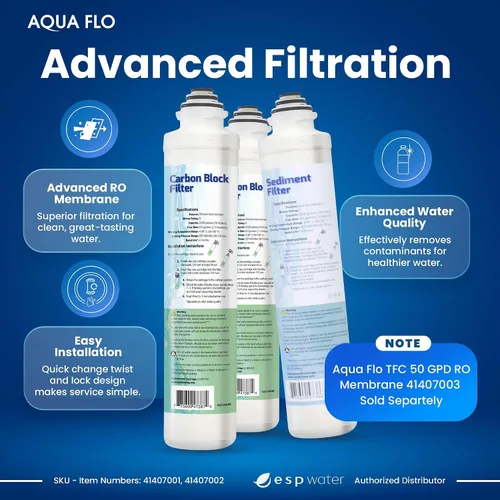 Vista 2 de Aqua Flo Platinum QCRO RO - Kit de repuesto de filtro RO, mejora el sabor al reducir el cloro y los olores, filtración rentable, membrana que se