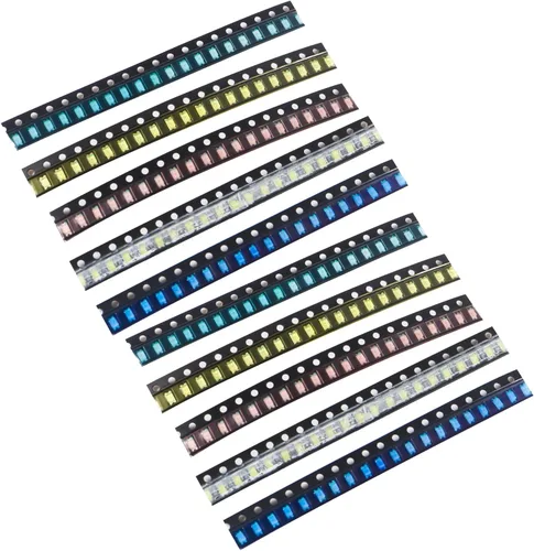Vista 8 de Kit surtido de luces LED de diodo SMD 0805 de 5 colores x 40 piezas = 200 piezas (Chip mini 2.0mm x 1.2mm para PCB DC 20mA) Bombillas de luz