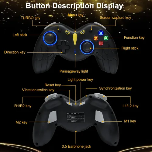 Vista 2 de STOGA Switch Controller-Cute Eagle Animal Pro Gamepad for Nintendo SwitchLiteOLED Bluetooth Switch Controller,Wireless Controller with Wake