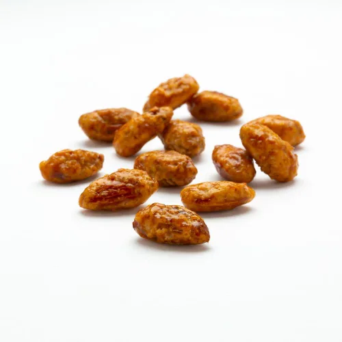 Vista 2 de Almendra de caramelo a la antigua, crujiente recubierta de caramelo recién tostada (mantequilla de caramelo de almendra, 1 libra)