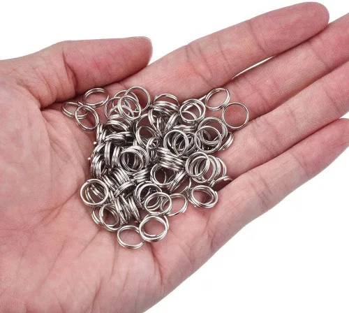 Vista 4 de 400 anillos de salto divididos de 0.472 pulgadas, anillos de metal, conectores de alambre, pequeño llavero para hacer joyas, manualidades, oro
