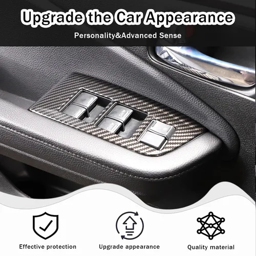 Vista 2 de 4 piezas Panel de Interruptor de Elevación de Ventana Marco Cubierta Moldura para Honda Pilot 2016-2022/Passport 2019-2023, Material ABS Accesorios