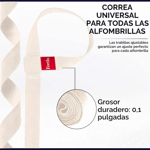 Vista 2 de Correas para esterilla de yoga 2 en 1 – Algodón – Correas antideslizantes ajustables para yoga, pilates, estiramiento, para llevar esteras
