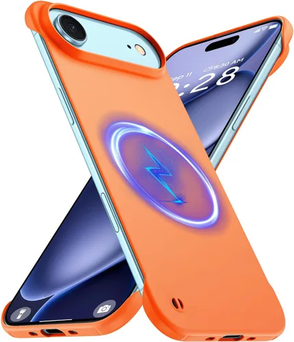 Vista 19 de GRECAZO - Funda magnética delgada sin marco para iPhone 17 Pro Max, color azul