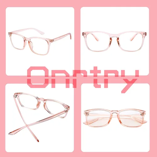 Vista 49 de Onrtry Gafas sin receta para hombres y mujeres, lentes transparentes cuadradas