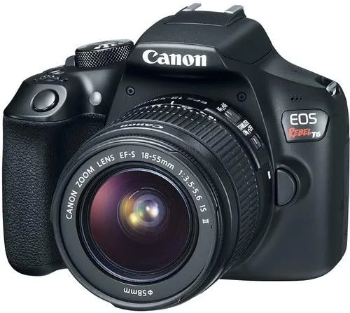 Vista 6 de Canon EOS Rebel T6 - Kit de cámara digital SLR con lente EF-S 0.709-2.165 in f/3.5-5.6 is II, WiFi y NFC integrados, color negro