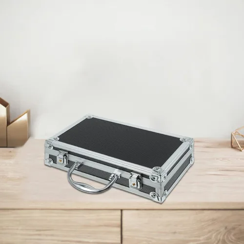 Vista 8 de Cabilock Caja de aluminio con cerradura Caja de aluminio Caja de caja rígida portátil Caja de maletín de metal Cerradura segura