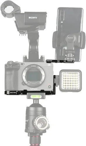 Vista 5 de NICEYRIG FX3 FX30 - Soporte de placa en forma de L para Sony, kit de jaula de montaje con soporte de extensión de zapata fría, placa base