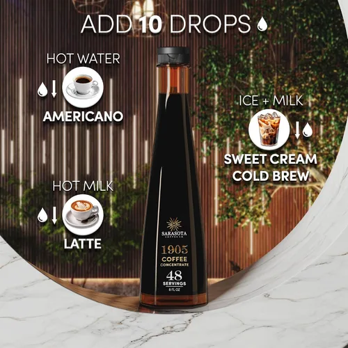 Vista 5 de Concentrado de Café 1905 – Café Gourmet de Filtro Frío, 100% Natural y Bajo en Ácido, Líquido Premium para Café Instantáneo Caliente y Helado