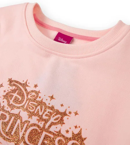 Vista 4 de Disney Princess Girls Sweater Dress Kids Sweatshirt with Sparkly Tulle Skirt in Pink Film Movie Merchandise Gift Children
