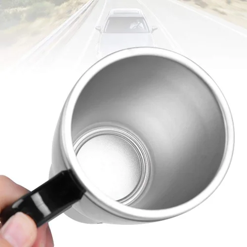 Vista 8 de Taza de calefacción de viaje de acero inoxidable de 15.2 fl oz, calentador de taza de café para coche hervido, calentador de taza de café