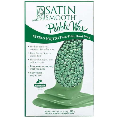 Vista 9 de Satin Smooth Cera de piedra de caléndula dorada Cera dura con aceite de árbol de té Ideal para todo tipo de piel y cabello grueso y persistente