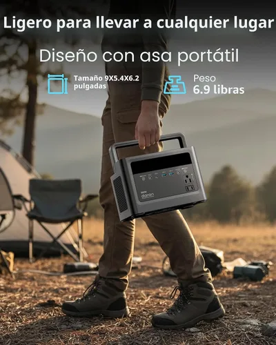 Vista 4 de Estación de energía portátil de 350 W, 230.4 Wh, batería LiFePO4 de 110 V, salida de CA de onda sinusoidal pura con carga rápida PD, generador solar